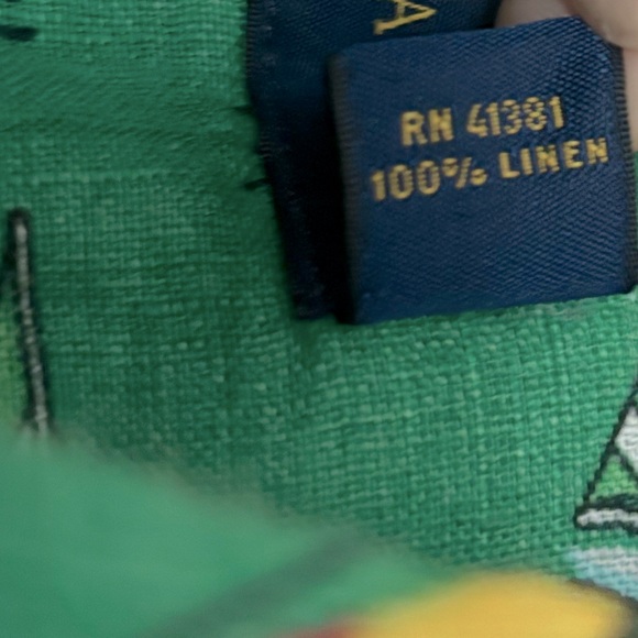 Ralph Lauren Shirt Mens Linen Sailboats Print Size L - Picture 4 of 7